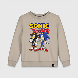 Свитшот хлопковый детский ЕЖ СОНИК SONIC THE HEDGEHOG, цвет: миндальный