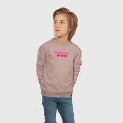 Свитшот хлопковый детский Game over розовый текст, цвет: пыльно-розовый — фото 2