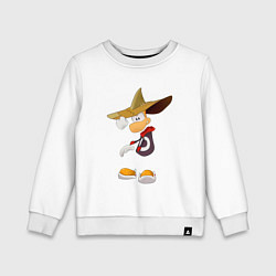 Свитшот хлопковый детский Rayman в шляпе, цвет: белый