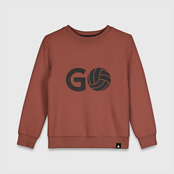 Свитшот хлопковый детский Go Volleyball, цвет: кирпичный