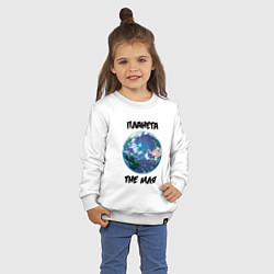 Свитшот хлопковый детский Планета TheМля, цвет: белый — фото 2