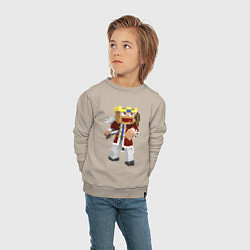 Свитшот хлопковый детский Minecraft Warrior, цвет: миндальный — фото 2