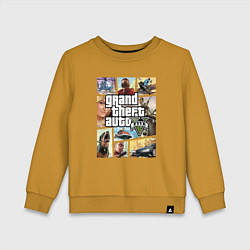 Свитшот хлопковый детский GTA V Logos, цвет: горчичный