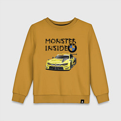 Свитшот хлопковый детский BMW M Power Monster inside, цвет: горчичный