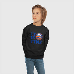 Свитшот хлопковый детский It Is New York Islanders Time Нью Йорк Айлендерс, цвет: черный — фото 2