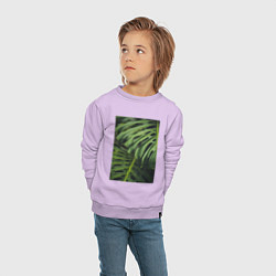 Свитшот хлопковый детский Листья Монстера, цвет: лаванда — фото 2