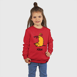 Свитшот хлопковый детский Хоба! Прикольный кот, цвет: красный — фото 2