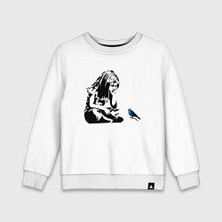 Детский свитшот BANKSY girl with blue bird БЭНКСИ девочка с синей