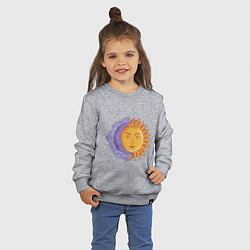Свитшот хлопковый детский Солнца и луна с лицами, цвет: меланж — фото 2
