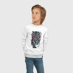 Свитшот хлопковый детский Cool tiger Power, цвет: белый — фото 2