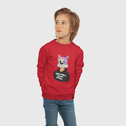 Свитшот хлопковый детский Кот - фонарь, цвет: красный — фото 2