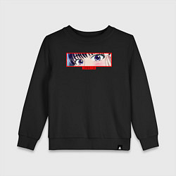 Свитшот хлопковый детский АНИМЕ ДОБРЫЙ ВЗГЛЯД ТАЧИБАНЫ ЛЮБОВЬ ПОХОЖА НА ПРОШ, цвет: черный