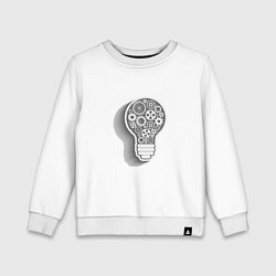 Свитшот хлопковый детский Стимпанк лампа, цвет: белый