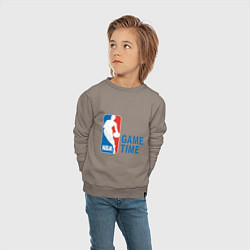 Свитшот хлопковый детский NBA Game Time, цвет: утренний латте — фото 2