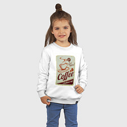 Свитшот хлопковый детский Coffee Cup Retro, цвет: белый — фото 2