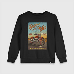 Свитшот хлопковый детский Born to be wild!, цвет: черный