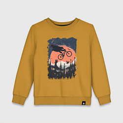 Свитшот хлопковый детский Лунный Медведь Райдер, цвет: горчичный