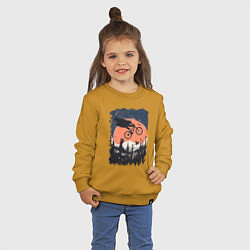 Свитшот хлопковый детский Лунный Медведь Райдер, цвет: горчичный — фото 2
