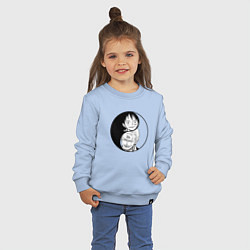 Свитшот хлопковый детский Луффи и Ророноа Зоро, цвет: мягкое небо — фото 2