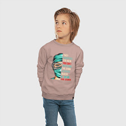 Свитшот хлопковый детский Они шептали, ты не выдержишь бурю, она прошептала, цвет: пыльно-розовый — фото 2