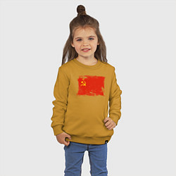 Свитшот хлопковый детский Рваный флаг СССР, цвет: горчичный — фото 2