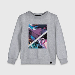 Свитшот хлопковый детский Джотаро Куджо из ДжоДжо, цвет: меланж