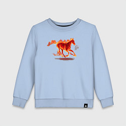 Свитшот хлопковый детский Fire horse огненная лошадь, цвет: мягкое небо