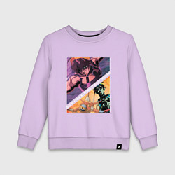 Свитшот хлопковый детский Наранча Гирга из ДжоДжо, цвет: лаванда