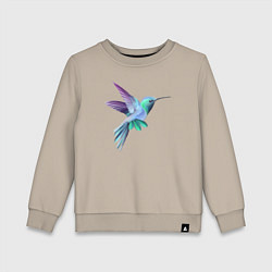 Свитшот хлопковый детский Красивая колибри, цвет: миндальный
