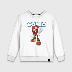 Свитшот хлопковый детский Knuckles Echidna Sonic Video game Ехидна Наклз Вид, цвет: белый