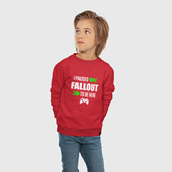 Свитшот хлопковый детский Fallout I Paused, цвет: красный — фото 2
