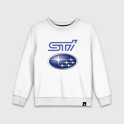 Свитшот хлопковый детский SUBARU STI FS, цвет: белый
