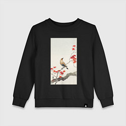 Свитшот хлопковый детский Japanese Plague Bird on Maple, цвет: черный