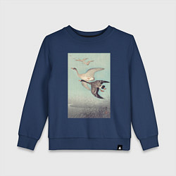 Свитшот хлопковый детский Great Geese in Flight, цвет: тёмно-синий
