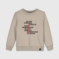 Свитшот хлопковый детский Liverpool Players, цвет: миндальный