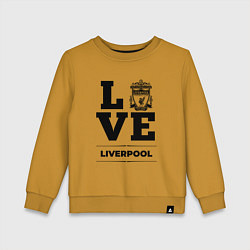 Свитшот хлопковый детский Liverpool Love Классика, цвет: горчичный