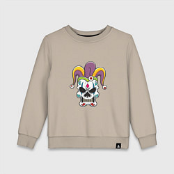 Свитшот хлопковый детский Skull Joker, цвет: миндальный