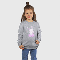 Свитшот хлопковый детский Милый Крольчонок Танцует С Бабочками, цвет: меланж — фото 2