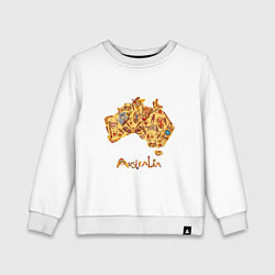 Свитшот хлопковый детский АВСТРАЛИЯ КОНТИНЕНТ, цвет: белый