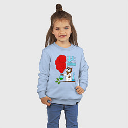 Свитшот хлопковый детский Сова химик, цвет: мягкое небо — фото 2