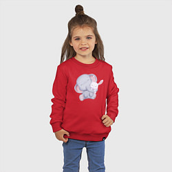 Свитшот хлопковый детский Милый Слонёнок и Крольчонок Обнимаются, цвет: красный — фото 2