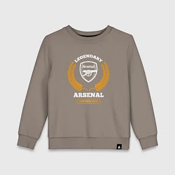 Свитшот хлопковый детский Лого Arsenal и надпись Legendary Football Club, цвет: утренний латте