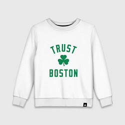 Свитшот хлопковый детский Trust Boston, цвет: белый