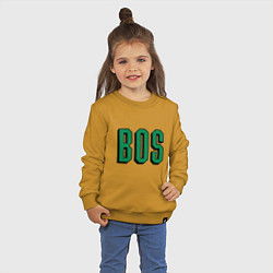 Свитшот хлопковый детский BOS - Boston, цвет: горчичный — фото 2
