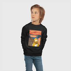 Свитшот хлопковый детский Гомер Симпсон Крик, цвет: черный — фото 2
