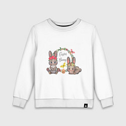 Свитшот хлопковый детский EASTER BUNNIES, цвет: белый