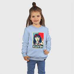 Свитшот хлопковый детский Stranger Things Eleven, цвет: мягкое небо — фото 2