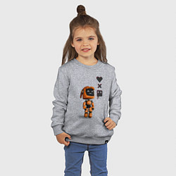 Свитшот хлопковый детский Оранжевый робот с логотипом LDR, цвет: меланж — фото 2