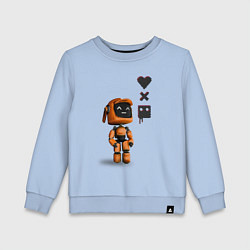 Свитшот хлопковый детский Оранжевый робот с логотипом LDR, цвет: мягкое небо