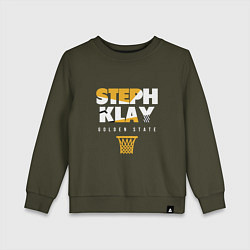 Свитшот хлопковый детский Steph & Klay, цвет: хаки